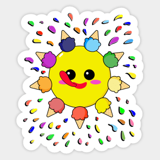 drops all over sunny ice cream Sticker